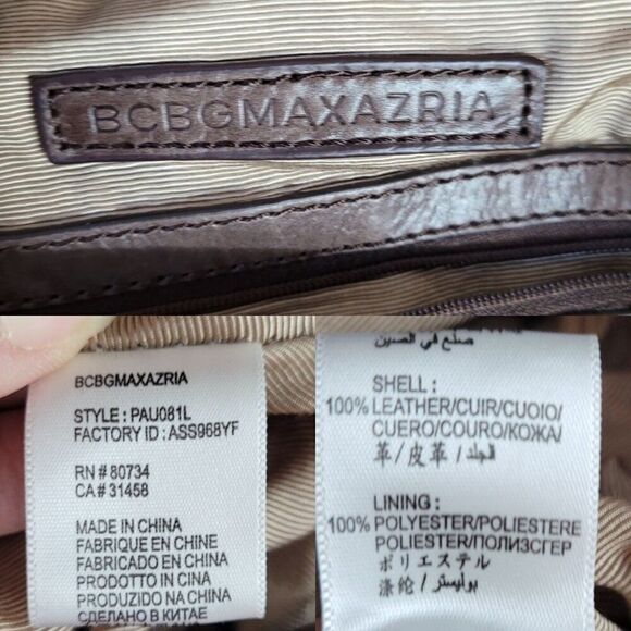 BCBGMAXAZRIA Black Leather Duffle Bag Travel Overnight Gym Weekend Tote Pockets - Picture 3 of 16